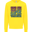 Super Mum Wife Teacher Kids Sweatshirt Jumper Yellow