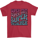Super Mum Wife Teacher Mens T-Shirt 100% Cotton Red