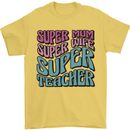Super Mum Wife Teacher Mens T-Shirt 100% Cotton Yellow