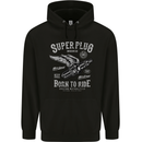 Super Plug Motorbike Cafe Racer Biker Mens Hoodie Black
