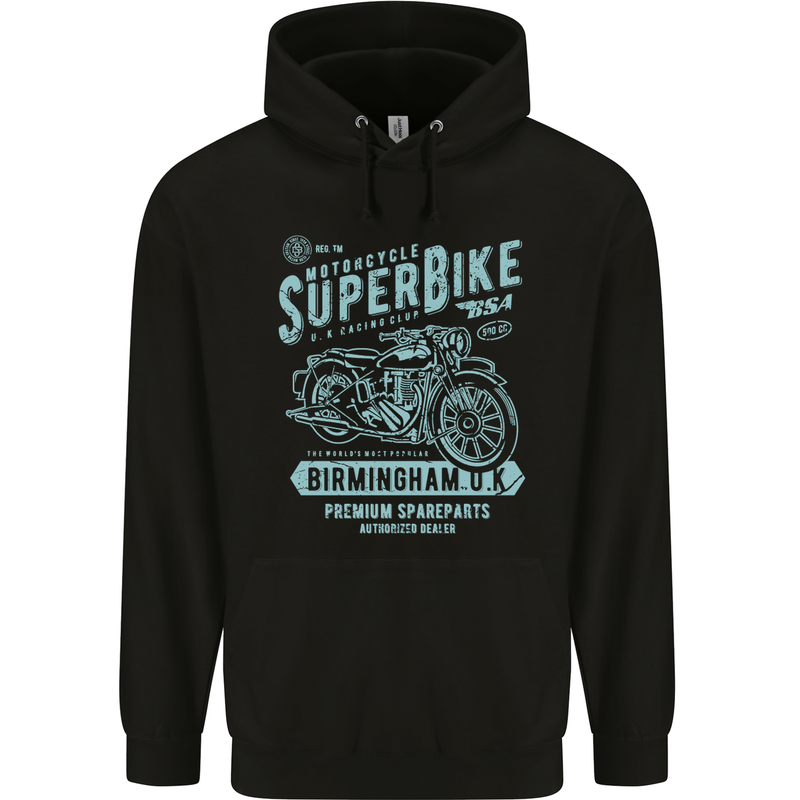 Superbike Birmingham Motorcycle Biker Mens Hoodie Black