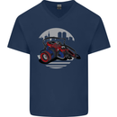 Superhero Camera Photography Photorapher Mens V-Neck Cotton T-Shirt Navy Blue