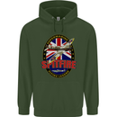 Supermarine Spitfire Flying Legend Mens 80% Cotton Hoodie Forest Green