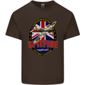 Supermarine Spitfire Flying Legend Mens Cotton T-Shirt Tee Top Dark Chocolate