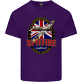 Supermarine Spitfire Flying Legend Mens Cotton T-Shirt Tee Top Purple