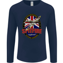 Supermarine Spitfire Flying Legend Mens Long Sleeve T-Shirt Navy Blue