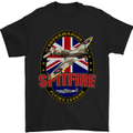 Supermarine Spitfire Flying Legend Mens T-Shirt Cotton Gildan Black