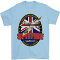 Supermarine Spitfire Flying Legend Mens T-Shirt Cotton Gildan Light Blue