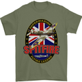 Supermarine Spitfire Flying Legend Mens T-Shirt Cotton Gildan Military Green