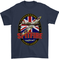 Supermarine Spitfire Flying Legend Mens T-Shirt Cotton Gildan Navy Blue