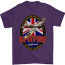 Supermarine Spitfire Flying Legend Mens T-Shirt Cotton Gildan Purple