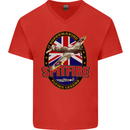 Supermarine Spitfire Flying Legend Mens V-Neck Cotton T-Shirt Red