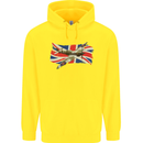 Supermarine Spitfire with the Union Jack Childrens Kids Hoodie Yellow