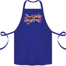 Supermarine Spitfire with the Union Jack Cotton Apron 100% Organic Royal Blue
