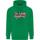 Supermarine Spitfire with the Union Jack Mens 80% Cotton Hoodie Irish Green