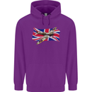 Supermarine Spitfire with the Union Jack Mens 80% Cotton Hoodie Purple
