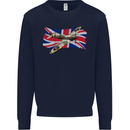Supermarine Spitfire with the Union Jack Mens Sweatshirt Jumper Navy Blue