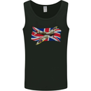 Supermarine Spitfire with the Union Jack Mens Vest Tank Top Black