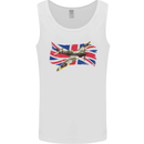 Supermarine Spitfire with the Union Jack Mens Vest Tank Top White