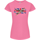 Supermarine Spitfire with the Union Jack Womens Petite Cut T-Shirt Azalea