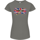 Supermarine Spitfire with the Union Jack Womens Petite Cut T-Shirt Charcoal