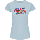 Supermarine Spitfire with the Union Jack Womens Petite Cut T-Shirt Light Blue