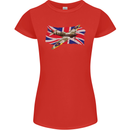Supermarine Spitfire with the Union Jack Womens Petite Cut T-Shirt Red