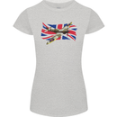 Supermarine Spitfire with the Union Jack Womens Petite Cut T-Shirt Sports Grey
