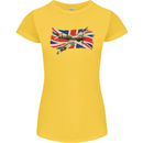 Supermarine Spitfire with the Union Jack Womens Petite Cut T-Shirt Yellow
