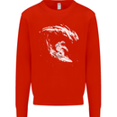 Surfing Spaceman Astornaut Surfer Surf Mens Sweatshirt Jumper Bright Red
