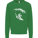 Surfing Spaceman Astornaut Surfer Surf Mens Sweatshirt Jumper Irish Green