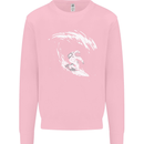 Surfing Spaceman Astornaut Surfer Surf Mens Sweatshirt Jumper Light Pink