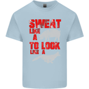 Sweat Like a Pig to Look Like a Fox Gym Mens Cotton T-Shirt Tee Top Light Blue