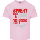 Sweat Like a Pig to Look Like a Fox Gym Mens Cotton T-Shirt Tee Top Light Pink