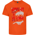Sweat Like a Pig to Look Like a Fox Gym Mens Cotton T-Shirt Tee Top Orange