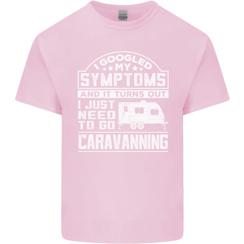 Symptoms Go Caravanning Caravan Funny Mens Cotton T-Shirt Tee Top Light Pink