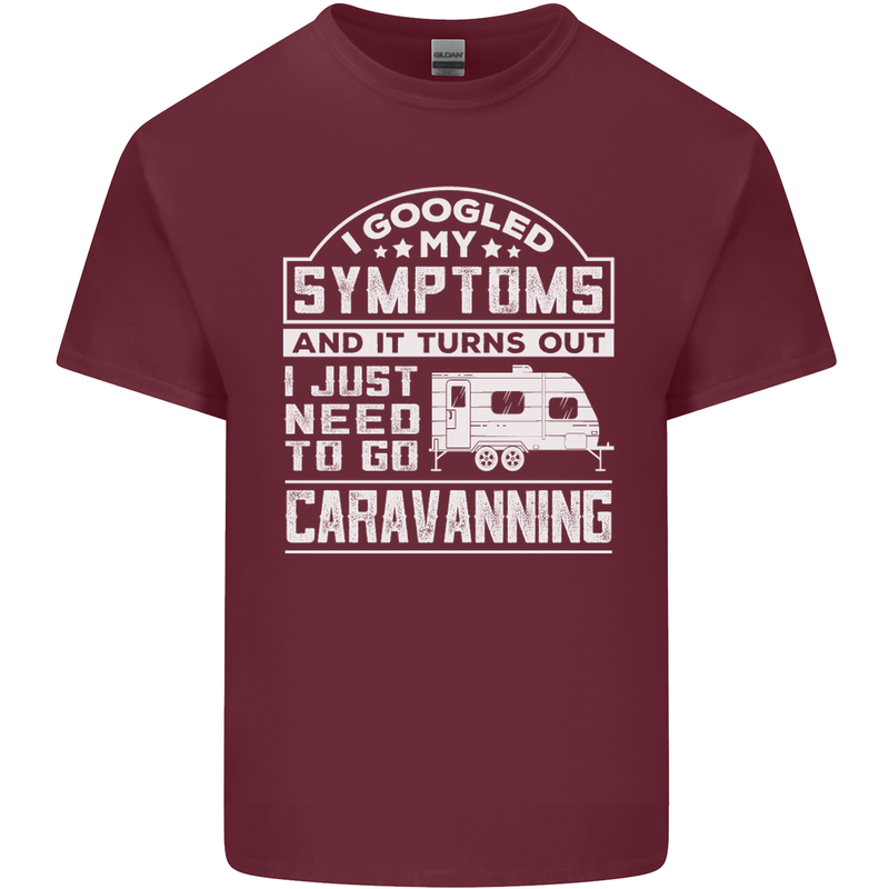 Symptoms Go Caravanning Caravan Funny Mens Cotton T-Shirt Tee Top Maroon