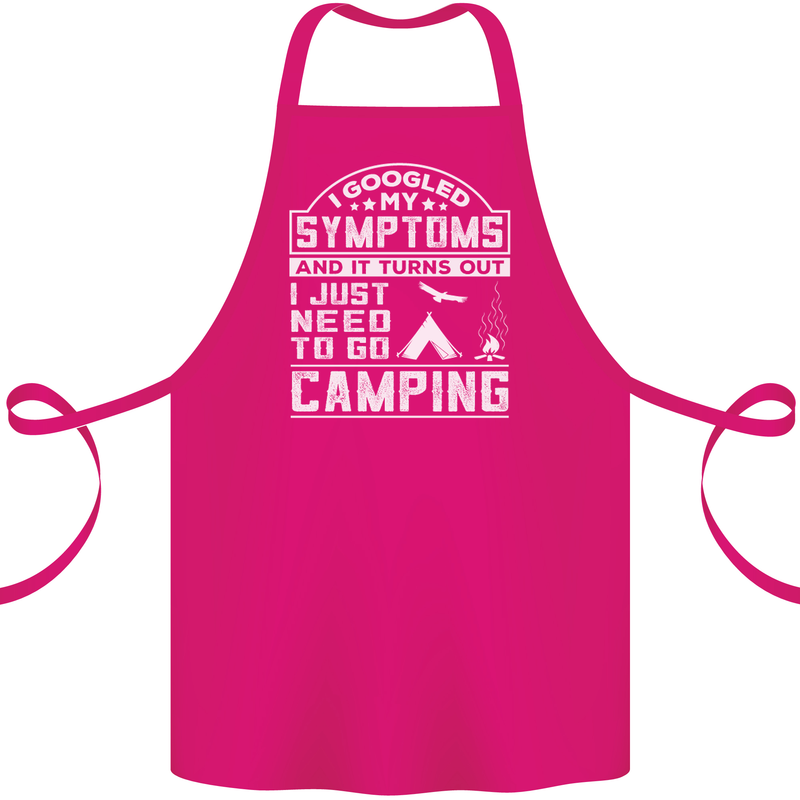 Symptoms I Just Need to Go Camping Funny Cotton Apron 100% Organic Pink