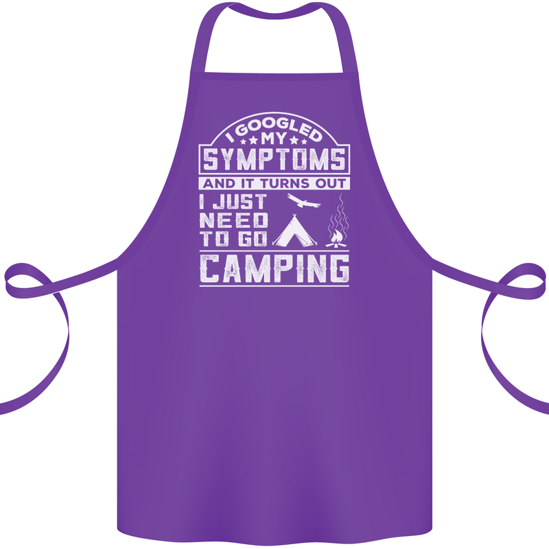 Symptoms I Just Need to Go Camping Funny Cotton Apron 100% Organic Purple