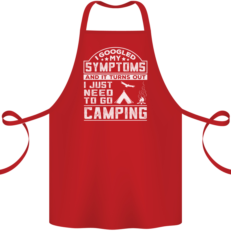 Symptoms I Just Need to Go Camping Funny Cotton Apron 100% Organic Red
