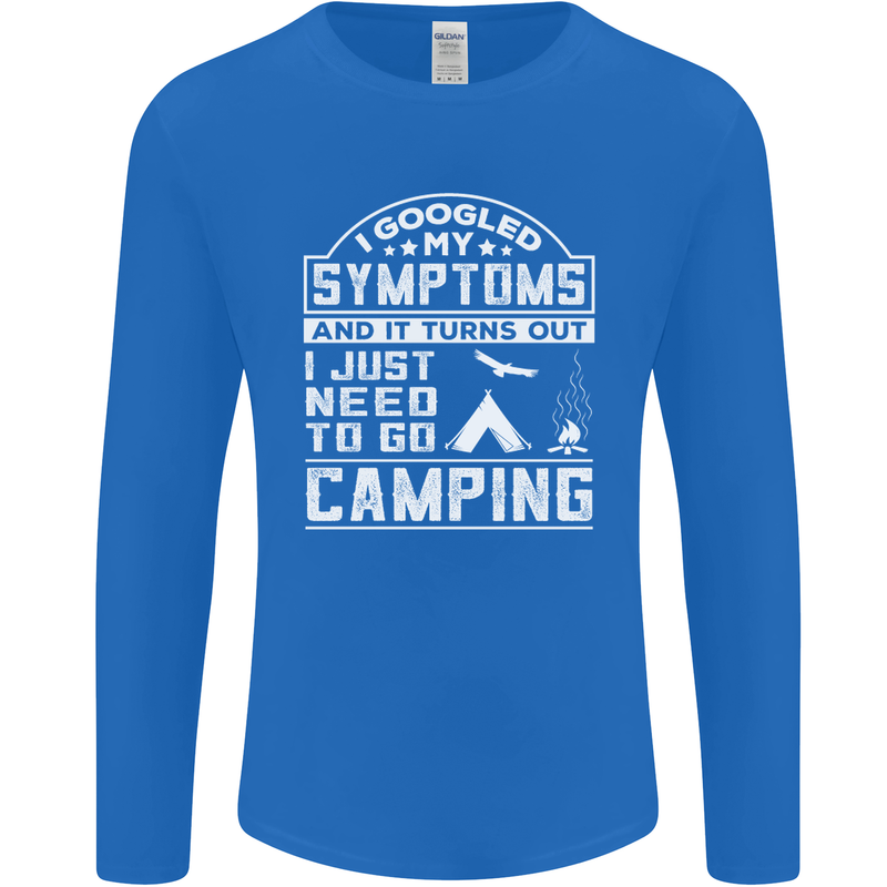 Symptoms I Just Need to Go Camping Funny Mens Long Sleeve T-Shirt Royal Blue