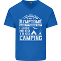 Symptoms I Just Need to Go Camping Funny Mens V-Neck Cotton T-Shirt Royal Blue