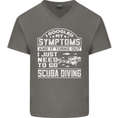 Symptoms Just Need to Go Scuba Diving Mens V-Neck Cotton T-Shirt Charcoal