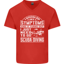 Symptoms Just Need to Go Scuba Diving Mens V-Neck Cotton T-Shirt Red