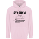 Synonym Funny Definition Slogan Childrens Kids Hoodie Light Pink