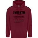 Synonym Funny Definition Slogan Childrens Kids Hoodie Maroon