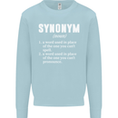 Synonym Funny Definition Slogan Kids Sweatshirt Jumper Light Blue