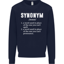Synonym Funny Definition Slogan Kids Sweatshirt Jumper Navy Blue