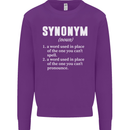 Synonym Funny Definition Slogan Kids Sweatshirt Jumper Purple