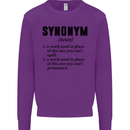 Synonym Funny Definition Slogan Kids Sweatshirt Jumper Purple